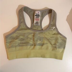 Gymshark Sports Bra - Olive and Gray